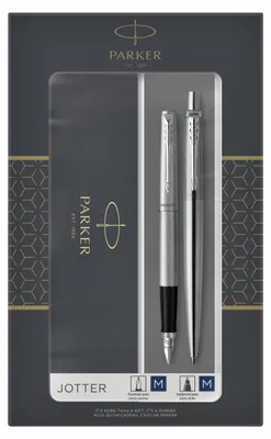 Zdjęcie produktu dla Zestaw Parker Jotter ze stali nierdzewnej wraz z pudełkiem upominkowym