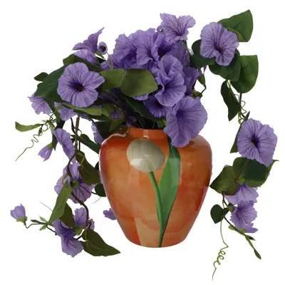Zdjęcie produktu dla Wazon tulipan pomarańczowy metalowa dekoracja 20x20x22cm wazony na kwiaty