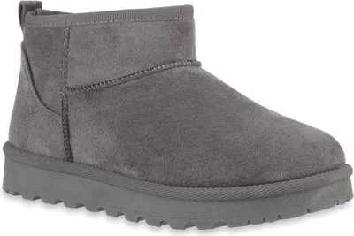 Produktbild von VAN HILL Damen Warm Gefüttert Winter Boots Stiefeletten Profil-Sohle Schuhe 841491, Farbe: Grau, Größe: 36
