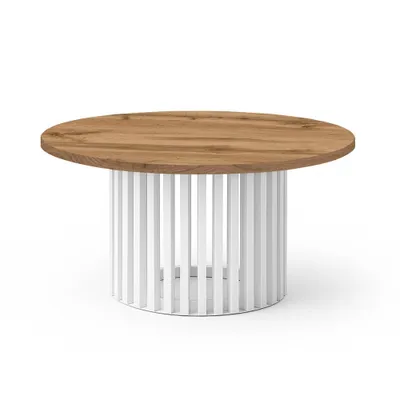 Obrázek produktu pro Konferenční stolek DOVER, 75 cm, minimalistický a nadčasový – dub Wotan/bílá