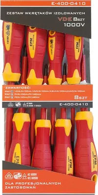 Immagine prodotto di Set di cacciaviti isolati VDE da 8 pezzi - E-400-0410