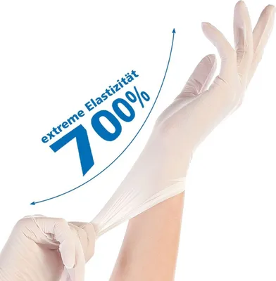 Immagine prodotto di 10x Hygostar 261101 Nitrilhandschuhe Safe Super Stretch weiß Gr. 9/L puderfrei