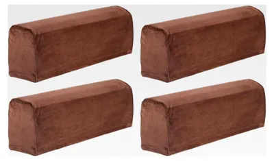 Produktbild von 4 Stück Sofa Armlehnenbezüge Stretch für Stühle und Sofas, kratzfester Bezug in Kaffee