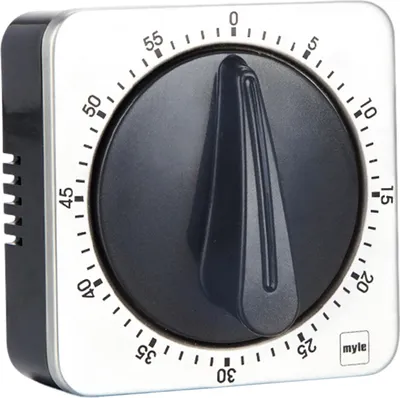 Produktbild von Küchentimer aus Edelstahl mit magnetischer Rückseite, Kochtimer, Uhr, lauter Alarm, keine Batterien erforderlich, Schreibtischtimer zum Kochen, Workouts, Countdown