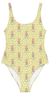 Produktbild von Mr. & Mrs. Panda Badebekleidung Bär Einrad fahren Größe M - Ecru - Geschenk, Schwimmanzug, Damen-Badeanzug, Swimsuit, Damen-Einteiler, Bademode, Badeanzug