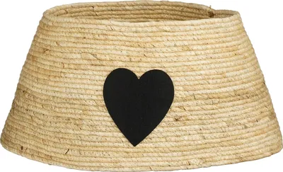 Image de Mica Decorations Jupe pour arbre de Noël avec cœur - L50 x l50 x H26 cm - Crème, Noir