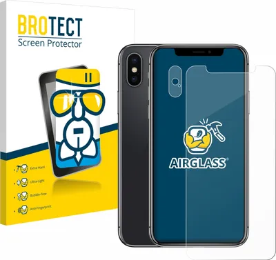 Produktbild von BROTECT Schutzglas für Apple iPhone X (Display+Kamera) Schutzfolie Panzer Folie Glas Display Schutz klar