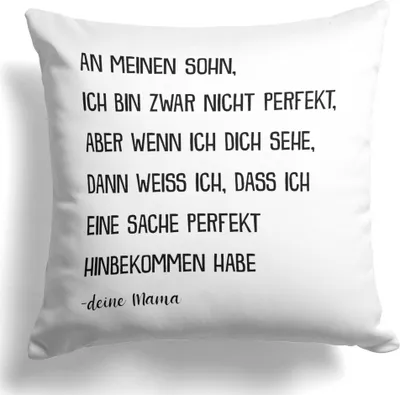 Produktbild von 22Feels Sohn Geschenk von Mama Jungs 18. Geburtstag Weihnachten Abitur Matura Kissen Uni Abschluss Bachelor Master Firmung Konfirmation Kinder Deko Männer Dekoration Wohnzimmer Schlafzimmer Couch