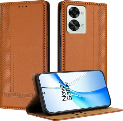 Obrázek produktu pro Pouzdro pro OnePlus Nord 2T kožené flipové pouzdro s funkcí stojánku Hnědý