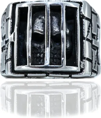 Produktbild von Karisma Edestahl 316L Männer Ring - Gothik Kreuz Totenkopf - RHC97 - 62 (19.7)