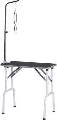 Produktbild von PawHut Stół do strzyżenia składany Stół do strzyżenia zwierząt Stół do strzyżenia psów Kotów Metal Czarny 81 x 48,5 x 80 cm