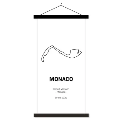 Produktbild von MuchoWow® Textilposter F1 - Monaco - Rennstrecke 90x180 cm mit schwarzem Rahmen - Dekoration Wohnzimmer