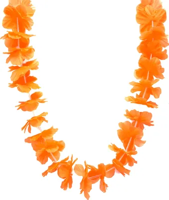 Immagine prodotto di Collana di fiori Hawaii, accessorio per feste estive, arancione - taglia unica