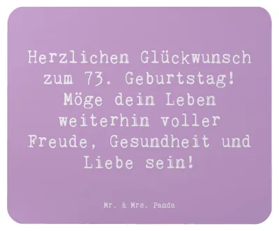 Produktbild von Mr. & Mrs. Panda Mauspad Spruch 73. Geburtstag - Lavendeltraum - Geschenk, Geburtstagsgeschenk, Mouse Pad, Happy Birthday, mousematte, Geschenke, besondere Momente, Weg