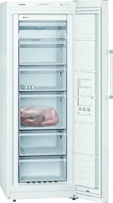 Siemens iQ300 GS29NFWEV Freistehender Gefrierschrank, 161 x 60 cm, weiß Frontansicht geöffnet