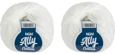 Obrázek produktu pro SET 2ks - Příze ALLY Bavlna - 50 g, 140 m - Bílá