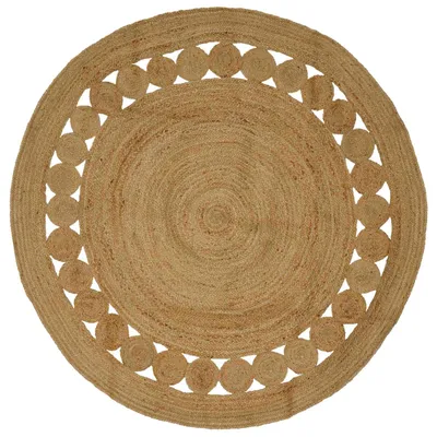 Image de vidaXL Tapis de salon Nature Ø 210 cm en jute