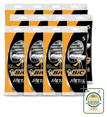 Immagine prodotto di 12 rasoi usa e getta da uomo Bic, modello Metal, con lama singola - confezione risparmio - 12 pezzi