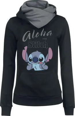 Produktbild von Lilo & Stitch Kapuzenpullover Damen Aloha schwarz/grau L