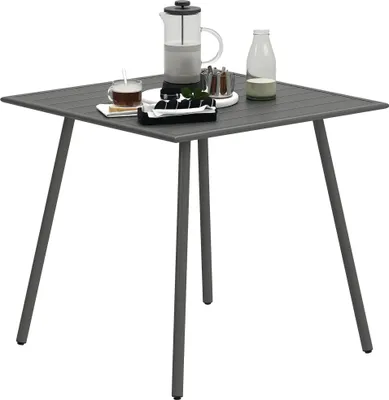 Produktbild von Outsunny Gartentisch Stahl 80 x 80 x 74cm Wetterfest Buffettisch mit Stahlrahmen
