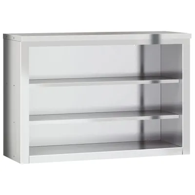 Image de vidaXL Armoire murale de cuisine avec étagères Acier inoxydable