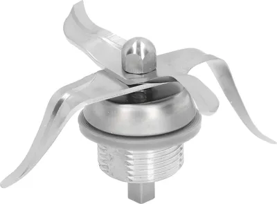 A close-up view of a blender blade assembly.