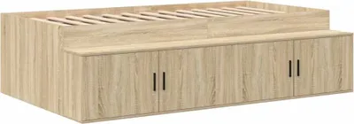 Zdjęcie produktu dla vidaXL Rama łóżka ze schowkiem dąb sonoma 80 x 200 cm materiał drewnopochodny