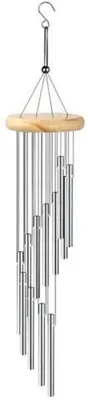 Productafbeelding van Windspeel met 12 aluminium buizen, 58 cm, geschikt voor balkon, tuin of binnen