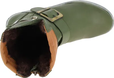 Produktbild von Andrea Conti Damen Stiefelette flach Biker Boot aus Leder mit Schnallen 0344630, Größe:42 EU, Farbe:Grün