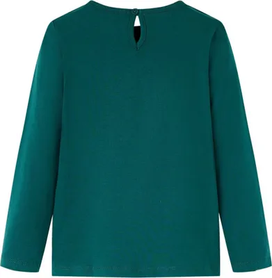 Image de vidaXL T-shirt manches longues enfant vert foncé 104