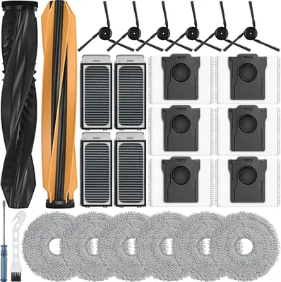 Produktbild von 26 Stück Zubehör für Dreame X50 Ultra Complete/L50 Pro Ultra/L40s Pro Ultra/Matri X10 Ultra/V50 Ultra Complete Roboter Saugroboter,2Hauptbürste,4Filter,6Wischpad,6Seitenbürsten,6Staubbeutel