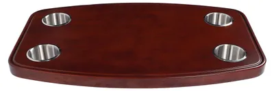Obrázok produktu pre Doska stola RV, 23,62 x 14,96 x 1,18 palca, drevo, odnímateľná doska stola so 4 držiakmi na nápoje z nehrdzavejúcej ocele pre námorníctvo, lode, jachty