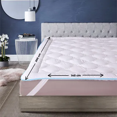 Produktbild von Nice Dreams - Antibakterieller Hotel-Topper - Ortopädische Auflagematratze - Matratzenschoner - Weicher Topper - Doppelbett - 140x200 cm - Waschbar