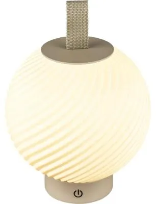 Productafbeelding van Oplaadbare bureaulamp met touchdimmer, 2W, 150 lm, 2700K (warm wit), afmetingen 25x18 cm, bolvormig, kleur beige