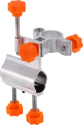 Image de Support robuste pour canne à pêche en alliage d'aluminium, fixation par pince pour chaise de pêche (25 mm, orange)