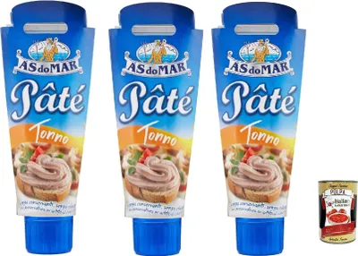 Produktbild von AS do MAR Patè Tonno Thunfischcreme 3x 100g Streichfähige + Italian Gourmet plpa 400g