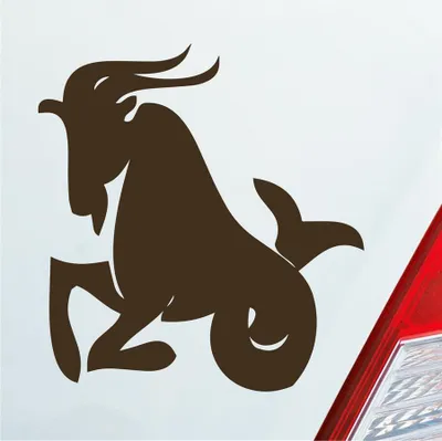 Produktbild von Auto Aufkleber Sternzeichen Steinbock PKW Car KFZ Roller 9,5x10 cm Braun Sticker Heckscheibenaufkleber
