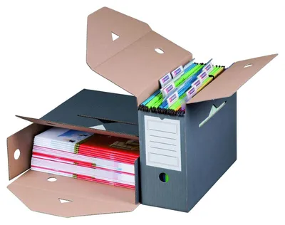 Produktbild von 10x Archivbox für Hängemappen 330x120x265mm wiederverschließbar anthrazit
