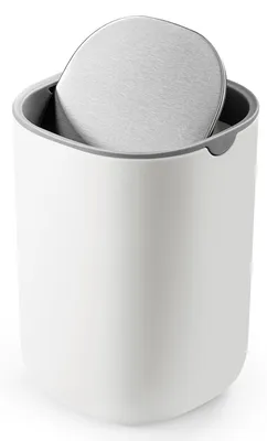 Produktbild von SONGMICS Tischmülleimer mit Deckel, Schwingdeckel aus Edelstahl, 1,5 L – wolkenweiß