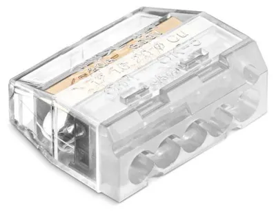 Produktbild von SCP5 Schnellverbinder, ideal zum Einstecken von einadrigen und mehradrigen Drähten, 5-polig, 4 mm², 24 A, 450 V, 88000002S /50 Stück/