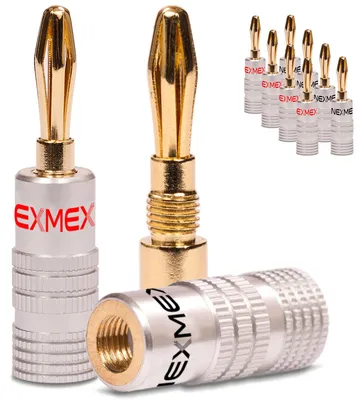 Produktbild von Bananenstecker vergoldet 10x Steckverbinder NEXMEX Lautsprecher Stecker Kabel