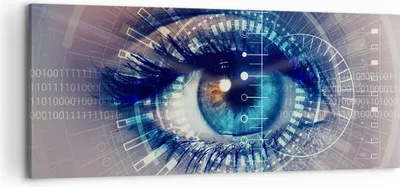 Produktbild von Bild auf Leinwand - Leinwandbild - Cyberspace Daten digitales - 120x50cm - Wand Bild - Wanddeko - Leinwanddruck - Bilder - Kunstdruck - Wanddekoration - Leinwand bilder - Wandkunst - AB120x50-3188