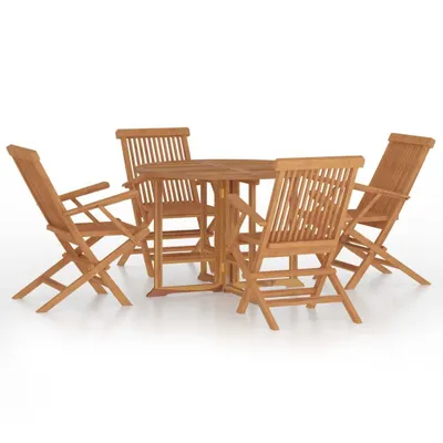 Produktbild von 5-tlg. Garten-Essgruppe Klappbar Massivholz Teak