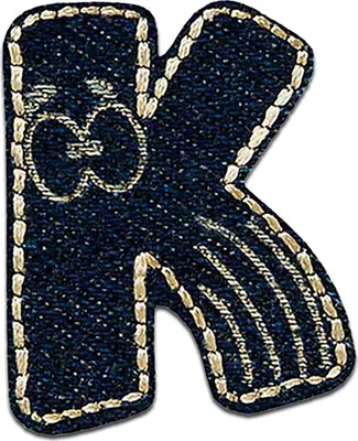 Produktbild von Buchstabe K 2.2 x 3 cm: Alphabet Buchstabe Einzeln Auswählbar - Aufnäher, Bügelbild, Aufbügler, Applikationen, Patches, Flicken, Zum Aufbügeln