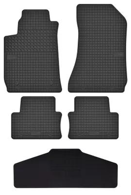 Productafbeelding van Rubberen automatten + tunnelmat voor Alfa Romeo 159 2004-2011 (sedan/stationwagen) – 5-delig, zwart, op maat – Wielganizator SolidTread