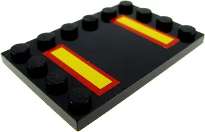 Produktbild von 1x Lego Fliese modifiziert 4x6 schwarz Sticker 6180