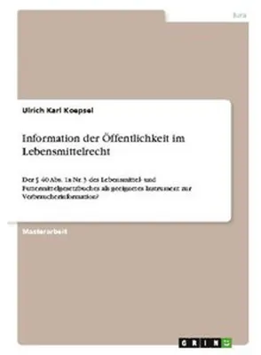 Immagine prodotto di Information der Öffentlichkeit im Lebensmittelrecht