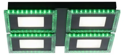 Obrázek produktu pro Stropní svítidlo LED černé, stmívatelné, dálkové ovládání, D 44 cm