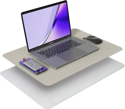 Image de Sous-main pour bureau, tapis de souris, gris, 60x35 cm