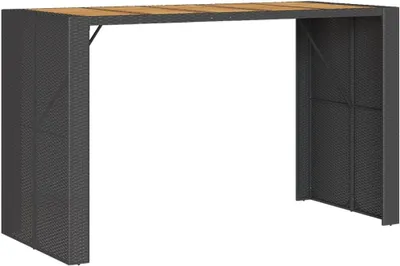 Produktbild von Bartisch für Garten und Außenbereich aus Polyrattan mit Akazienholzplatte, 185 x 80 x 110 cm